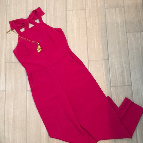 vince camuto pink jumpsuit